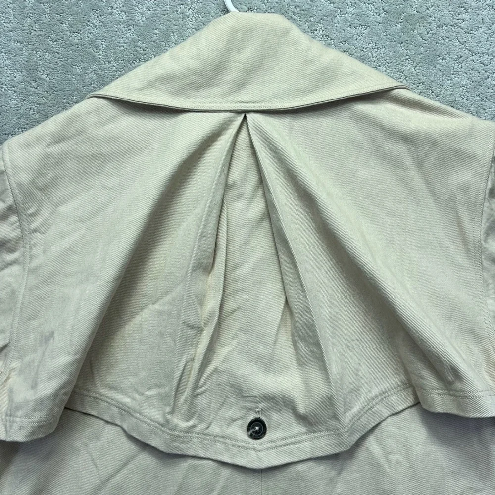Free People Twill Jacket Womens Large Cream Beige Double Breasted Oversized Boxy